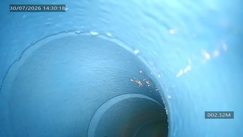 Tubo risanato dopo intervento di relining